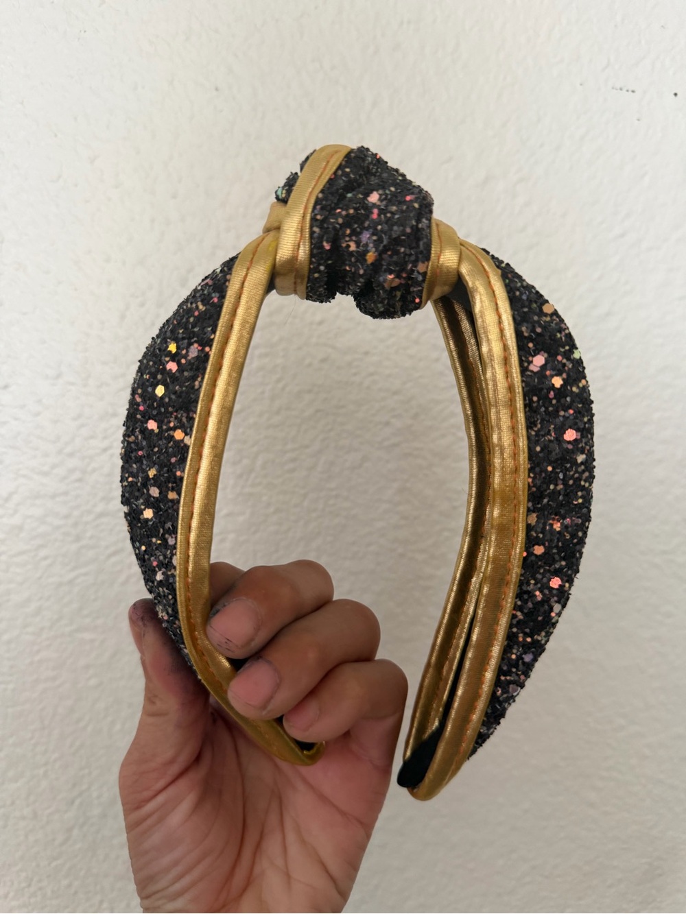 Gold and Black Glitter Knot Headband - Women's Fashion Accessory